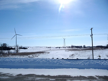 Second Wind Turbine at University of Minnesota, Morris. Wind energy now provides an average of 70 percent of campus electricity