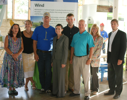 Wind Energy Center Partners from Wind on the Wires, Thomsen Nybeck, P.A, AMEC and Windustry staff enjoy the Eco Experience Grand Opening.